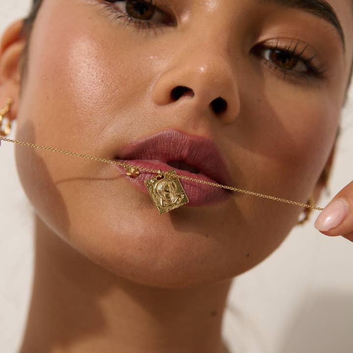 Angels Whisper Accessories - Wholesale Pendant/charm necklace - Theta 18K Gold Plated Charm Necklace4