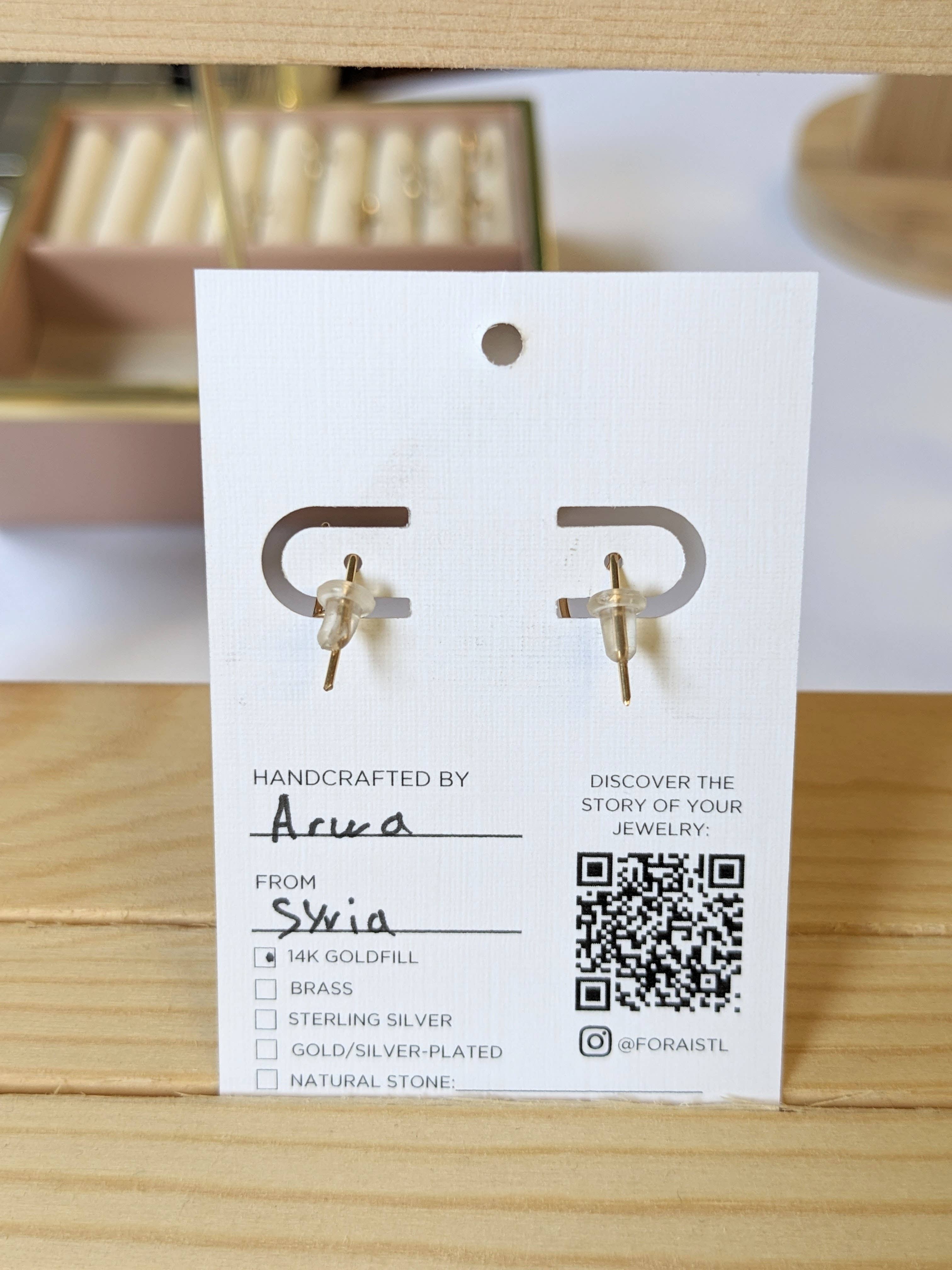 Forai - Wholesale Huggie Earrings - Journey of Hope Huggie Earrings in 14k Gold Filled4