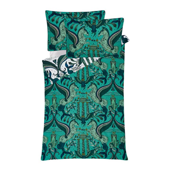 Peacock White Odyssey Bedding Set - UK/EU Sizing for wholesale on Faire2