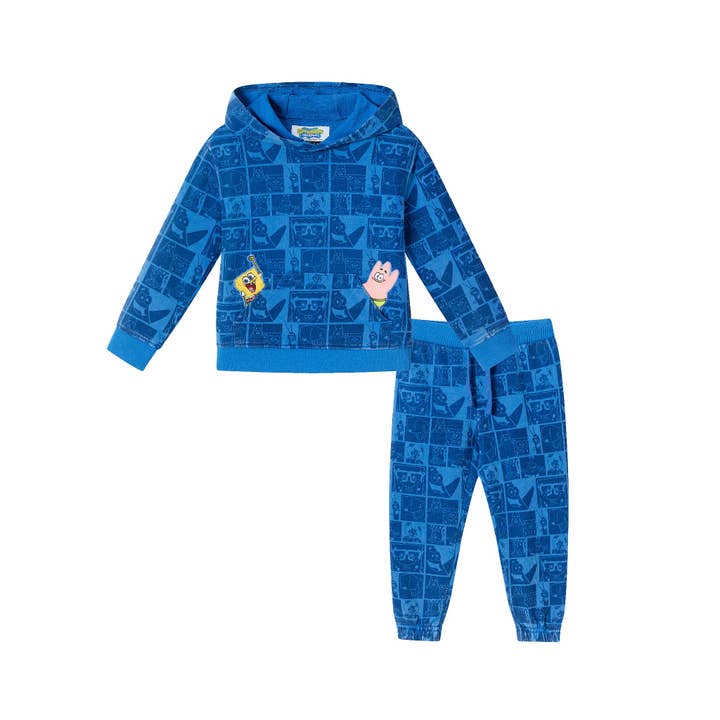 SpongeBob SquarePants™ x Andy & Evan® | Stentvättad karaktärskollagetröja för barn (2-7) för wholesale av Andy & Evan