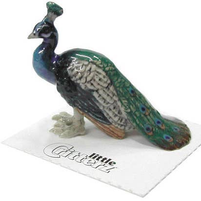 Miniatura de porcelana Shimmer Peacock por atacado de Little Critterz