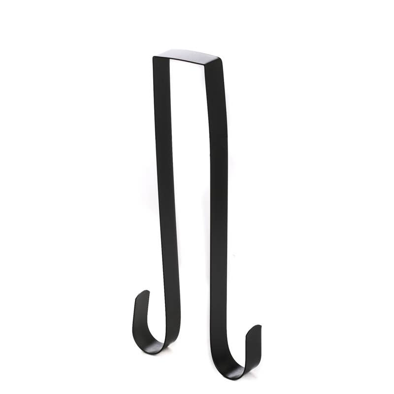 Factory Direct Craft - Venta al por mayor Colgador de puerta - Colgador doble negro para corona sobre la puerta2