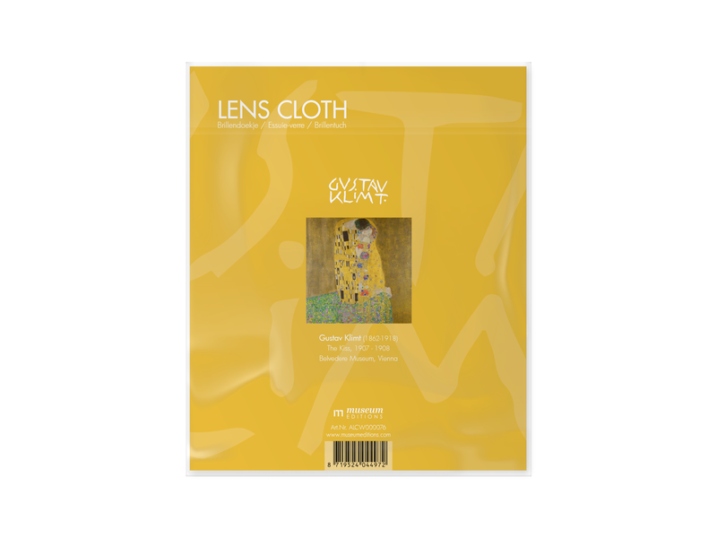 MUSEUM WEBSHOP - Vente Nettoyants pour lentilles - Chiffon pour lunettes, 15x18 cm, Gustav Klimt, Le baiser1