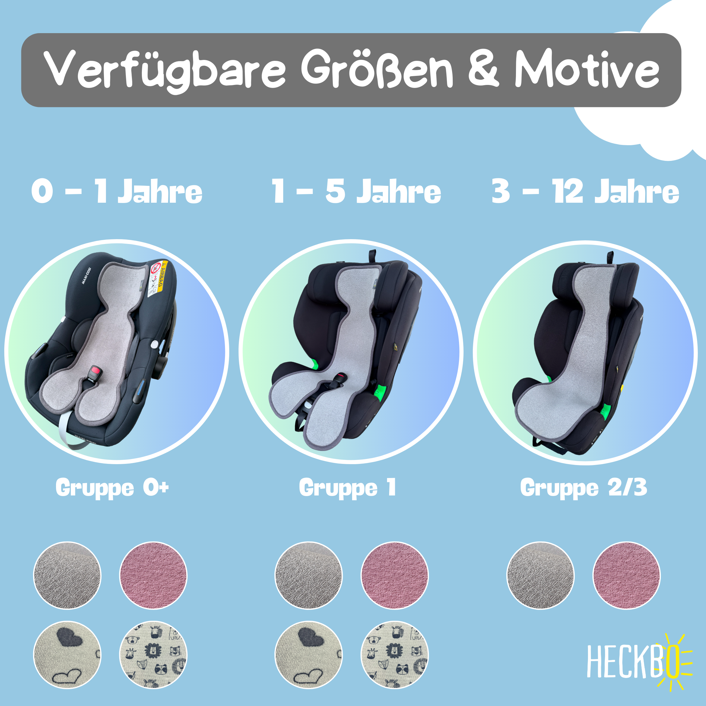 HECKBO - Vente Housse de siège auto – enfant et bébé - Housse de siège auto groupe 2/3 gris5