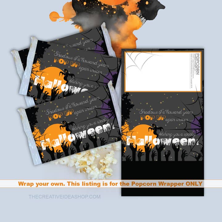 Halloween Microwave Popcorn Paper WRAPPERS ONLY for wholesale by The Creative Idea Shop