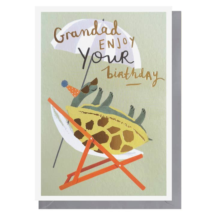 Louise Tiler - Vente Cartes d'anniversaire - Anniversaire de Grand-père Tortue | Carte d'anniversaire pour homme | Fête des Pères