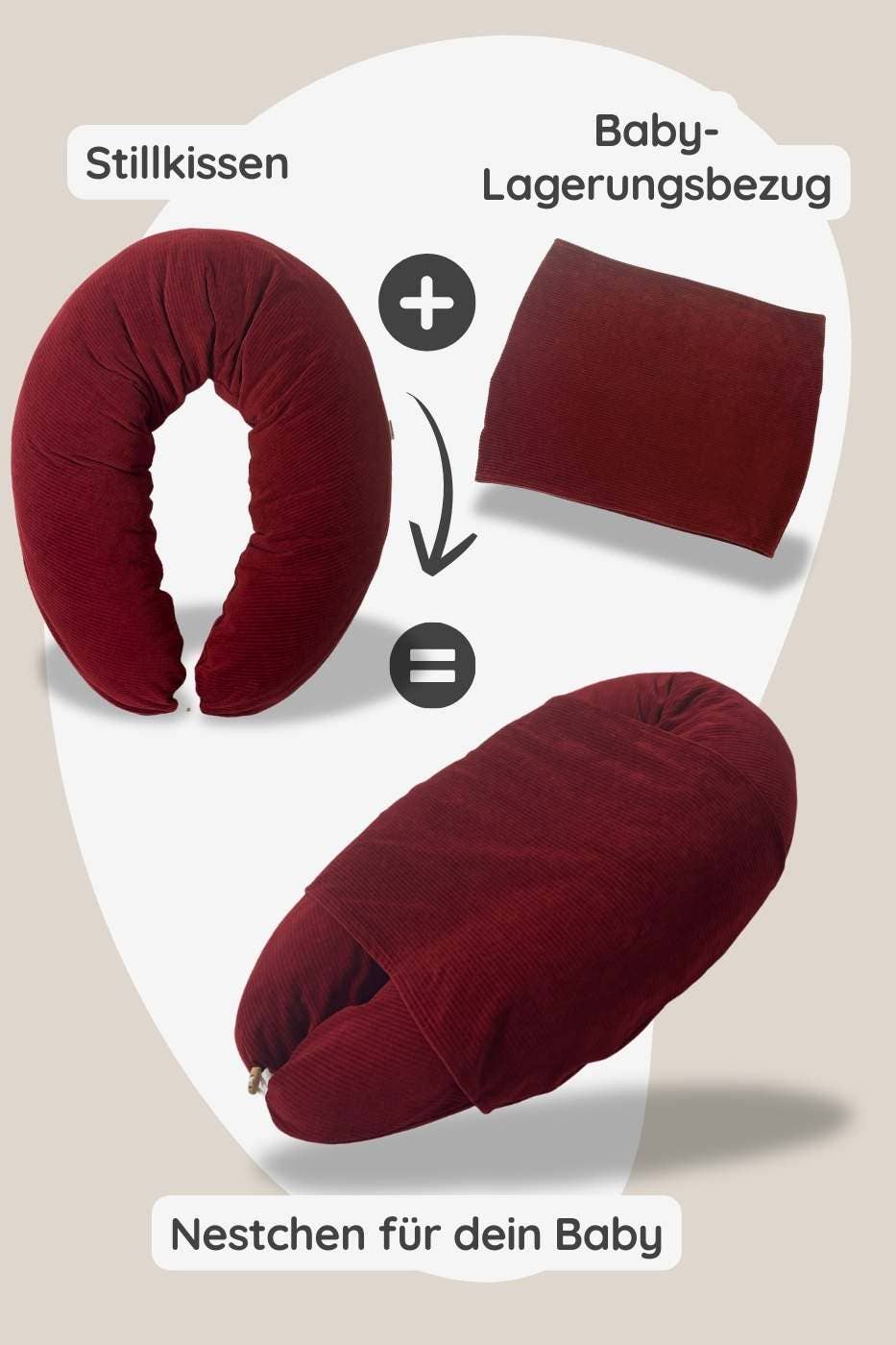 HOBEA-Germany GmbH - Wholesale Nursing Pillow/Pad - Maternity - Baby positioning cover for nursing pillow cord dark red2