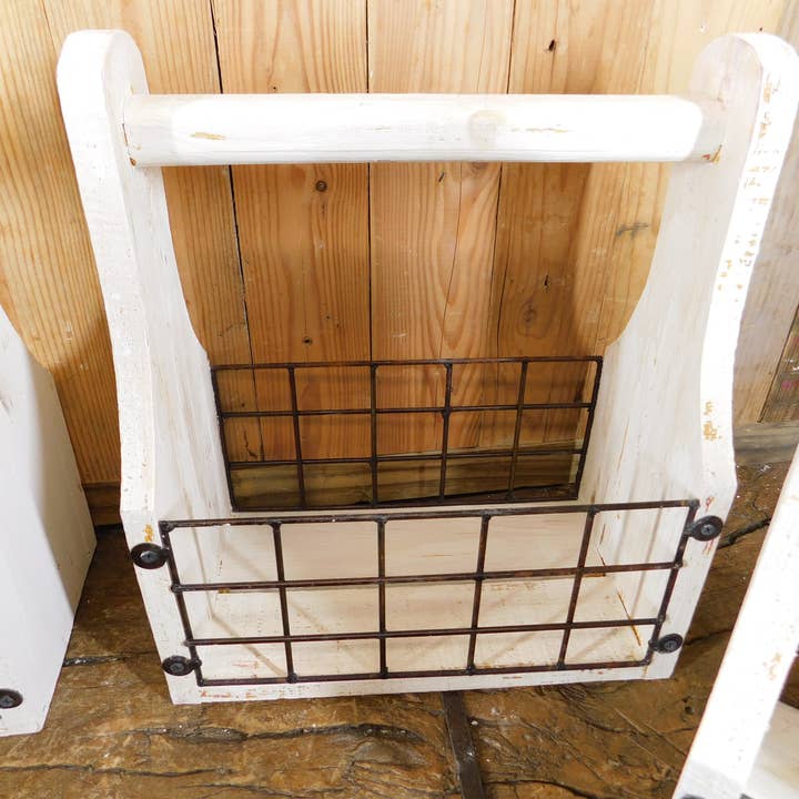 My Amigos Imports - Wholesale Magazine Rack - White Hill Magazine Holder-ER-Tray-WH-7Wx13Lx14H inch-White 2