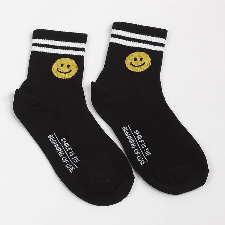 Striped Heart Eyes Crew Socks for wholesale by 3AM BY H&D ACCESSORIES