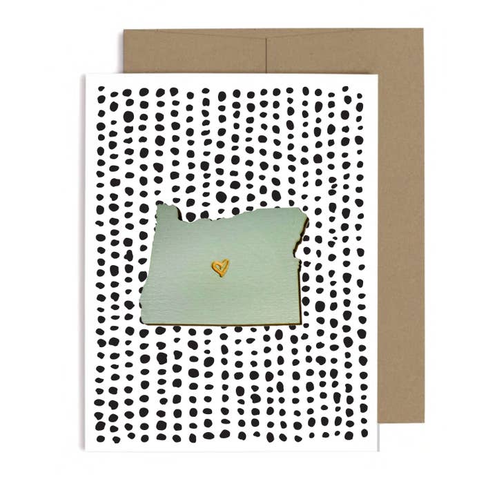 Oregon Heart Magnet w/Card for wholesale by SnowMade