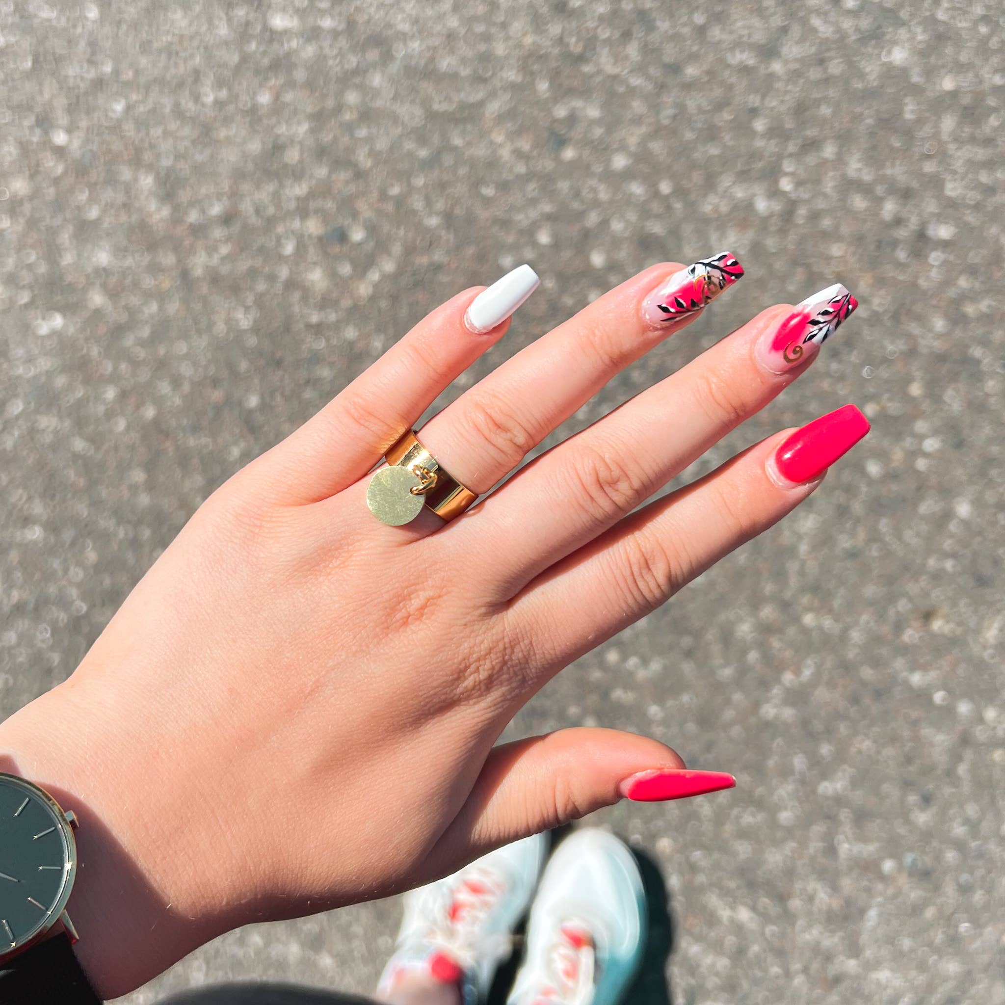 Angiie - Wholesale Band/Stacked Ring - Golden tassel ring1