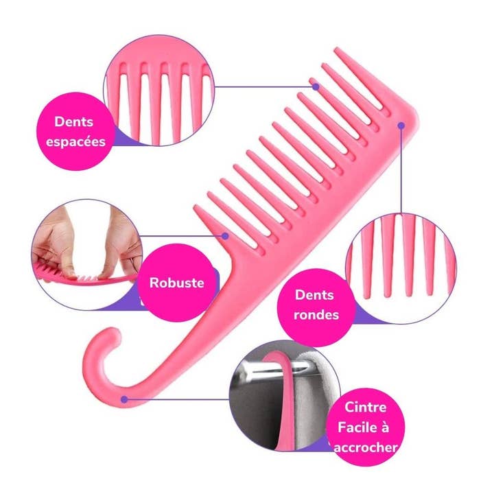 HEADSPA PARIS – wholesale Hårborste/kam – Komb med breda tänder och upphängningskrok1