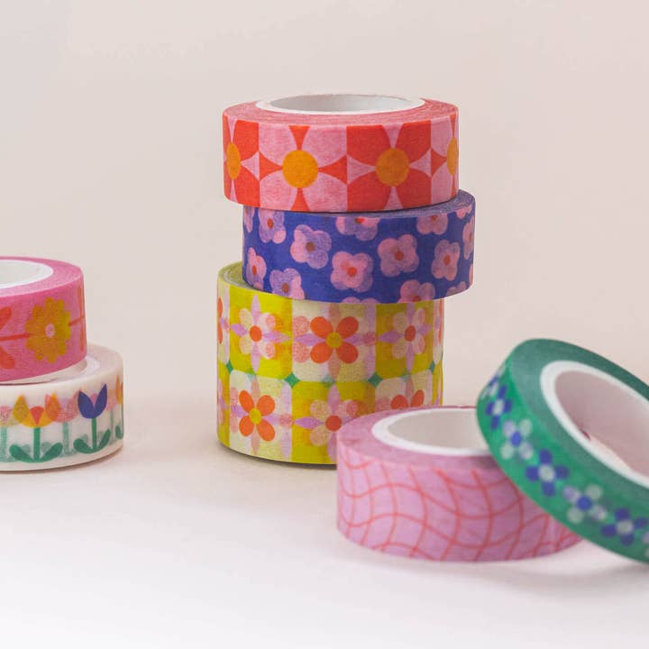 My Darlin' - Wholesale Washi Tape - Primrose Party 15mm • Retro Scattered Flowers Washi Tape4