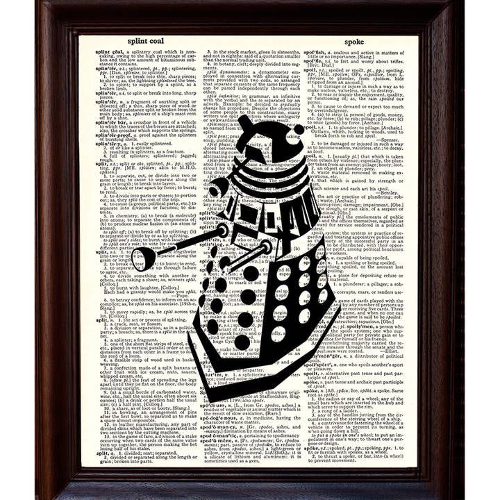 Fresh Prints of CT - Wholesale Art Print - Dr Who Dalek Dictionary Print