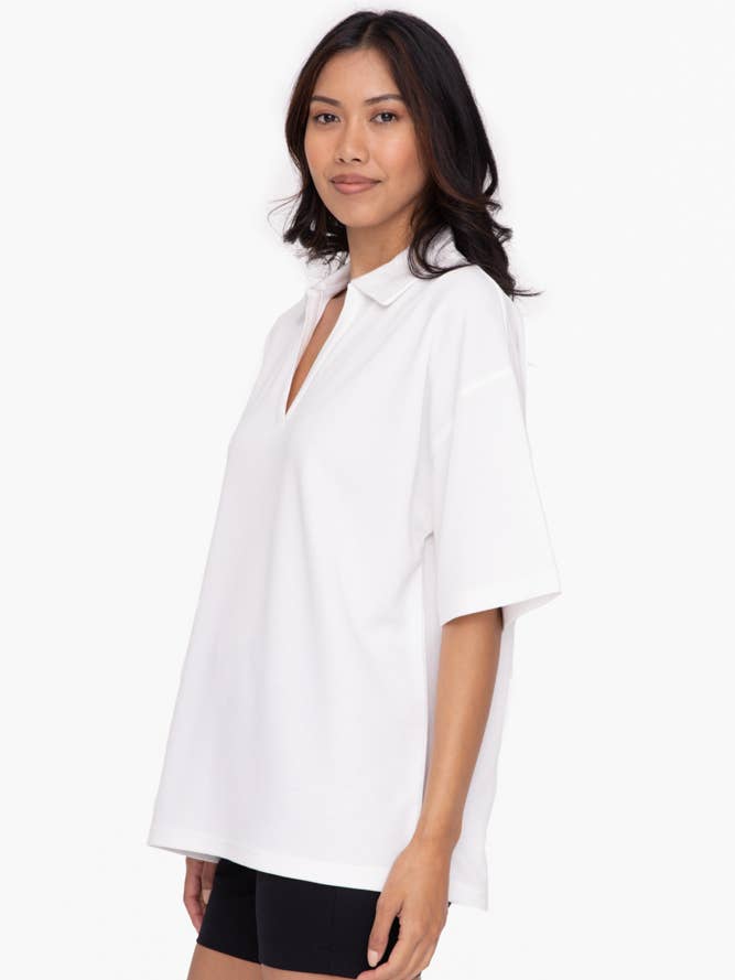 Mono B - Wholesale T-Shirt - Women's - Oversized Collared Tee