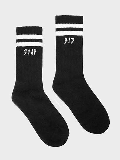 Stay Bad Socks - Black for wholesale by Billy Bones Club