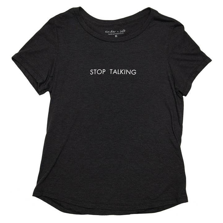 Cinder + Salt - Wholesale Screen Printed T-Shirt - Women's - Stop Talking Drape Ladies Tee