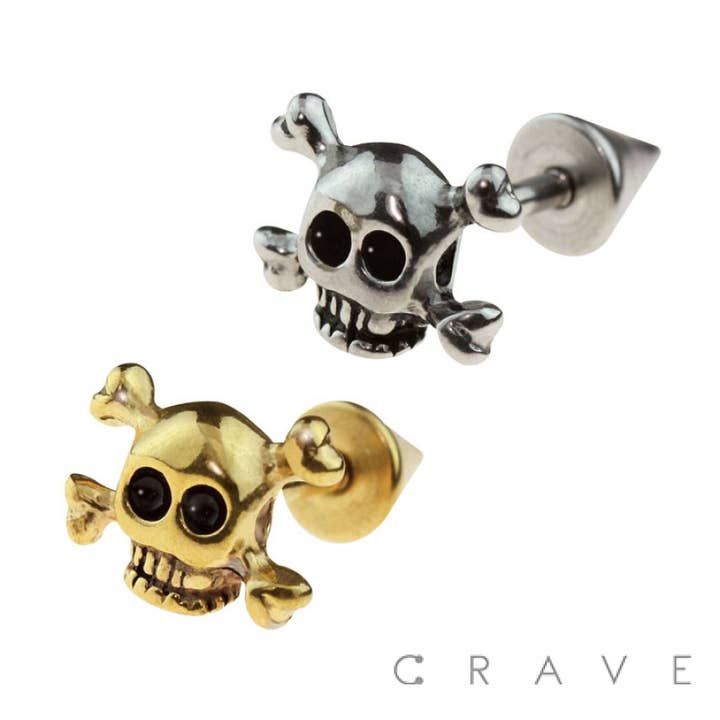 CROSSBONE 316L SS SPIKE KNORPEL/TRAGUSSTANGE für den Großhandel von CRAVE