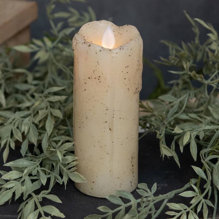 BOUGIE PILIER CRÈME À FLAMME MOBILE DE 2 X 5 POUCES pour la vente par Ragon House