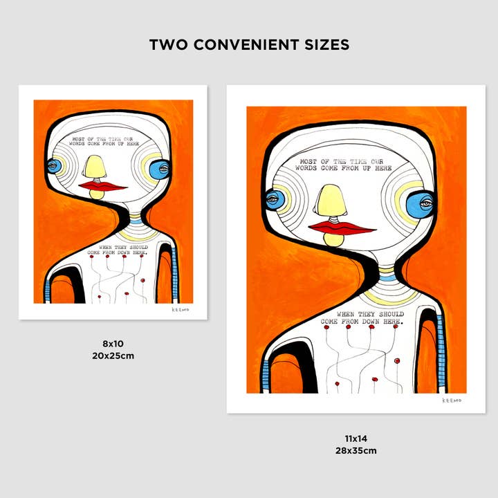 Keemo Gallery - Wholesale Art Print - Poem Heart Unique Modern Art Print Abstract Type Kind Words3