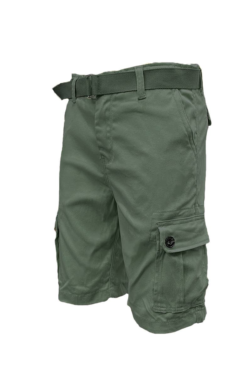 WEIV - Wholesale Shorts - Men's - CS002 Mens Casual Cotton Belted Cargo Shorts7