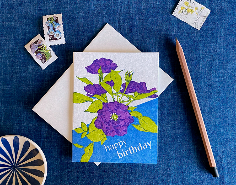Navy Midnight Press - Vente Cartes d'anniversaire - Carte d'anniversaire Dark Rose1