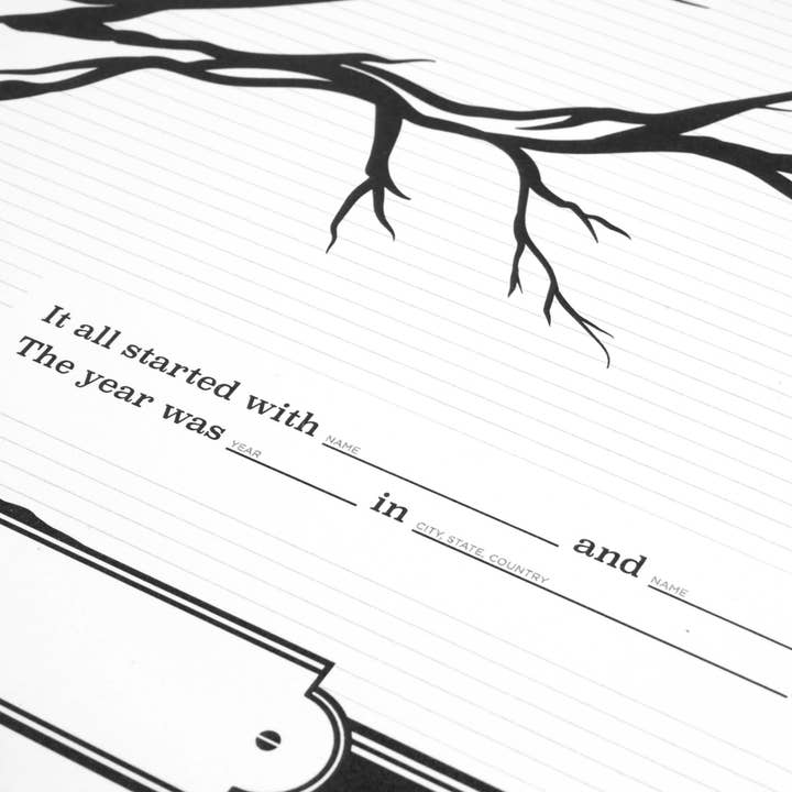 Em And Me Studio - Venta al por mayor Pósteres - Rellenar póster del árbol genealógico, genealogía del diario de viñetas