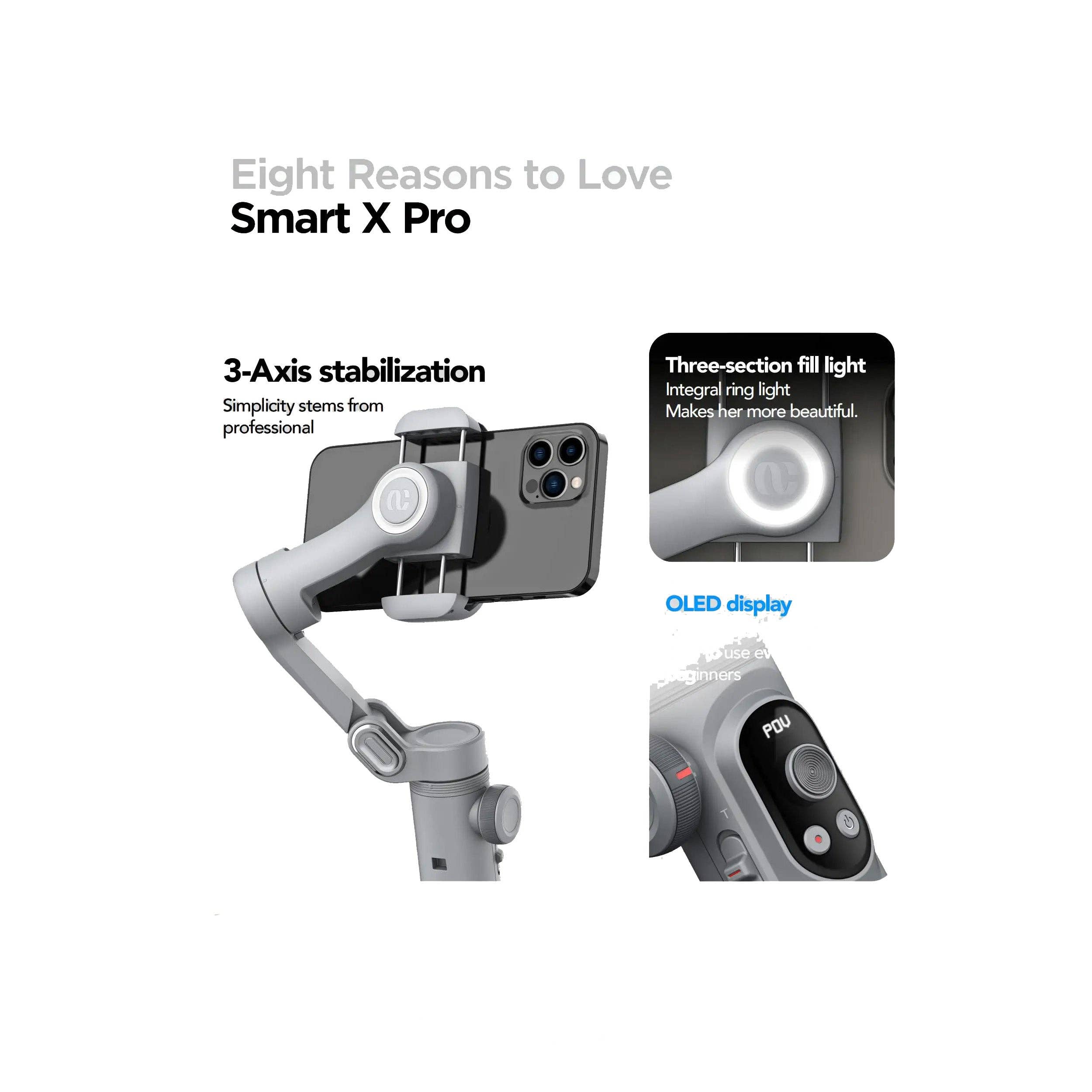 GulleeGadgets - Wholesale Phone/Tablet Stand - Magnetic Fill Light Gimbal Stabilizer For Smartphone & Iphon2