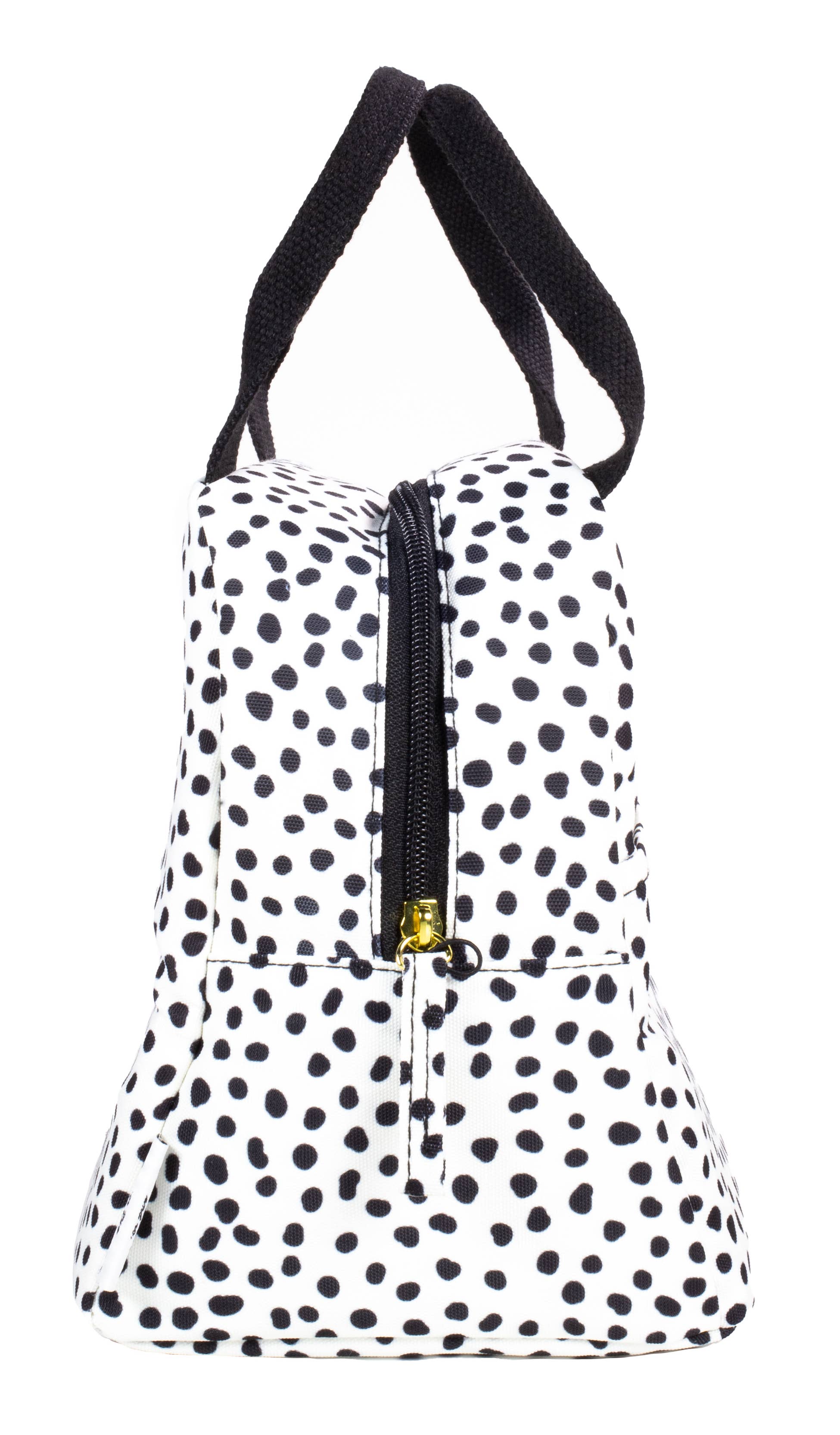 Steel Mill and Co. - Wholesale Lunch Bag/Box - Small Lunch Tote, Black Dot1