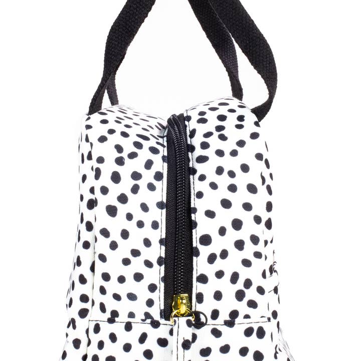 Steel Mill and Co. - Wholesale Lunch Bag/Box - Small Lunch Tote, Black Dot1