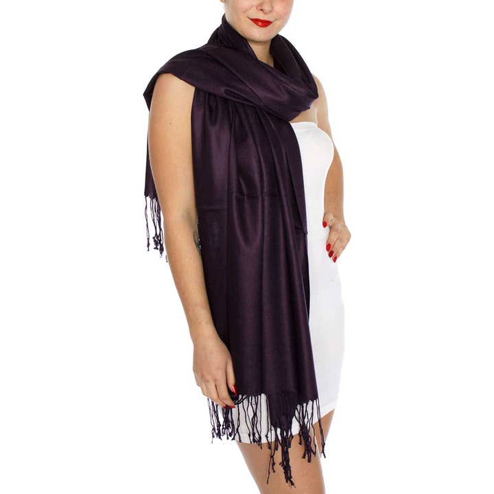SERENITA - Wholesale Scarf - Women's - Cashmere feel wedding solid pashmina shawl wrap scarf21