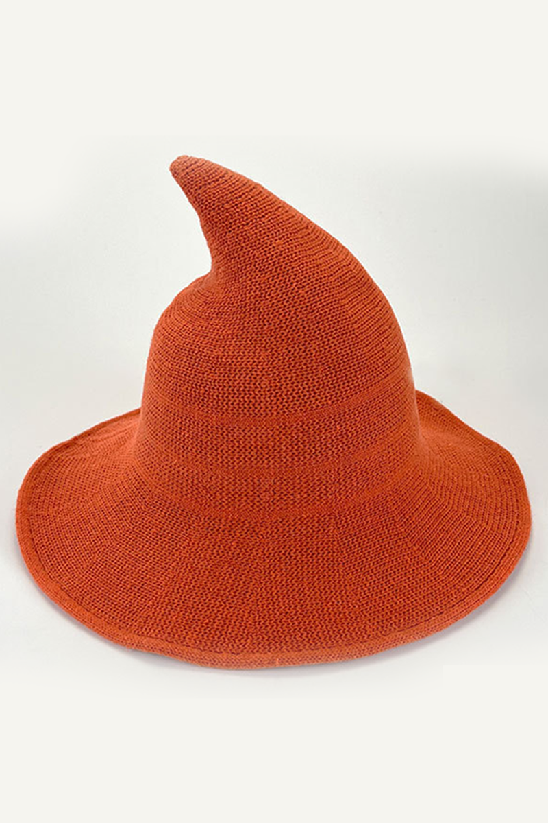 ACCITY - Wholesale Fedora - Women's - Halloween Knit Witch Hat, Wide Brim Pointed Top_CWAH061614