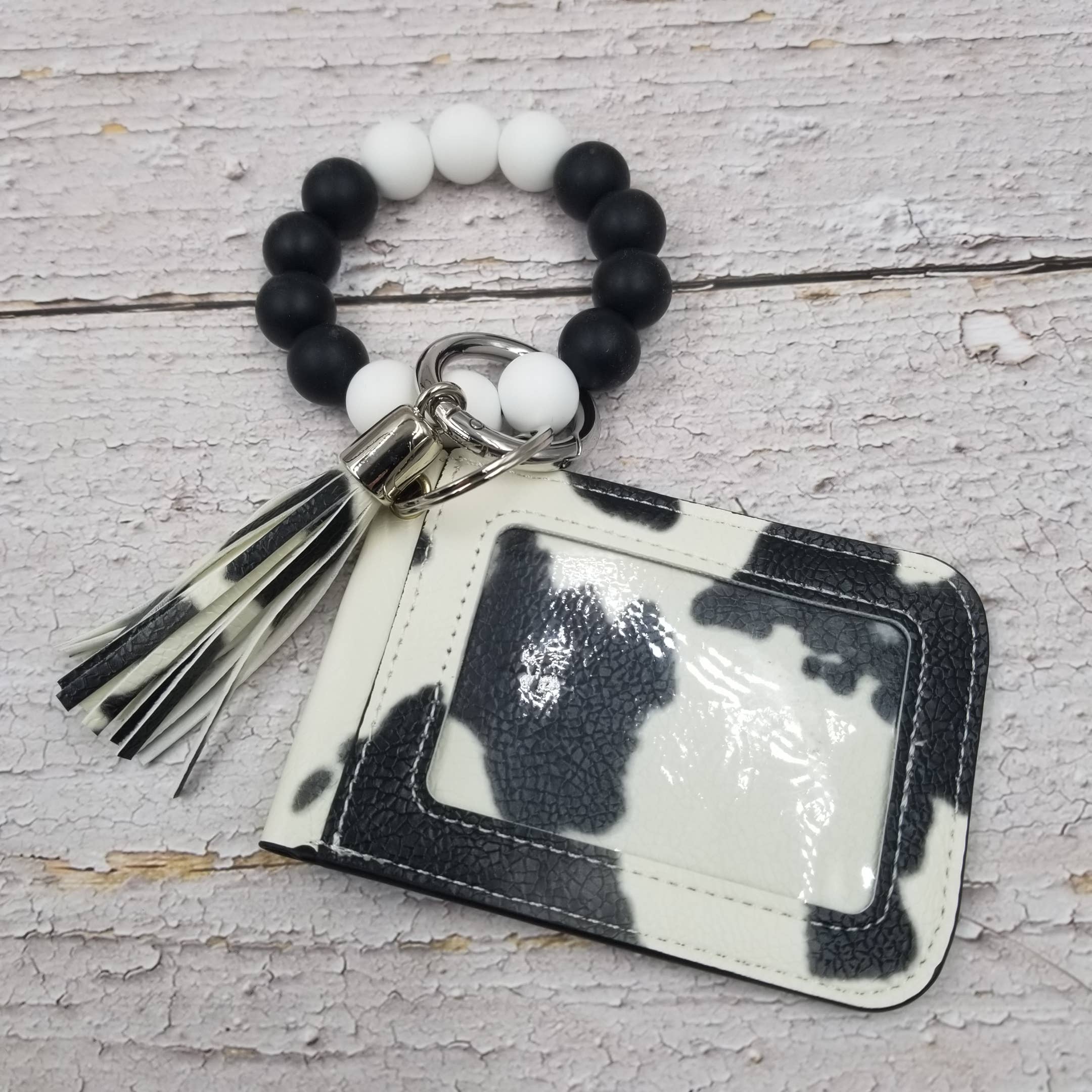 Treasure Wholesale - Wholesale Keychain Bracelet - Cow Leather Tassel Card Case Bracelet Keychain2