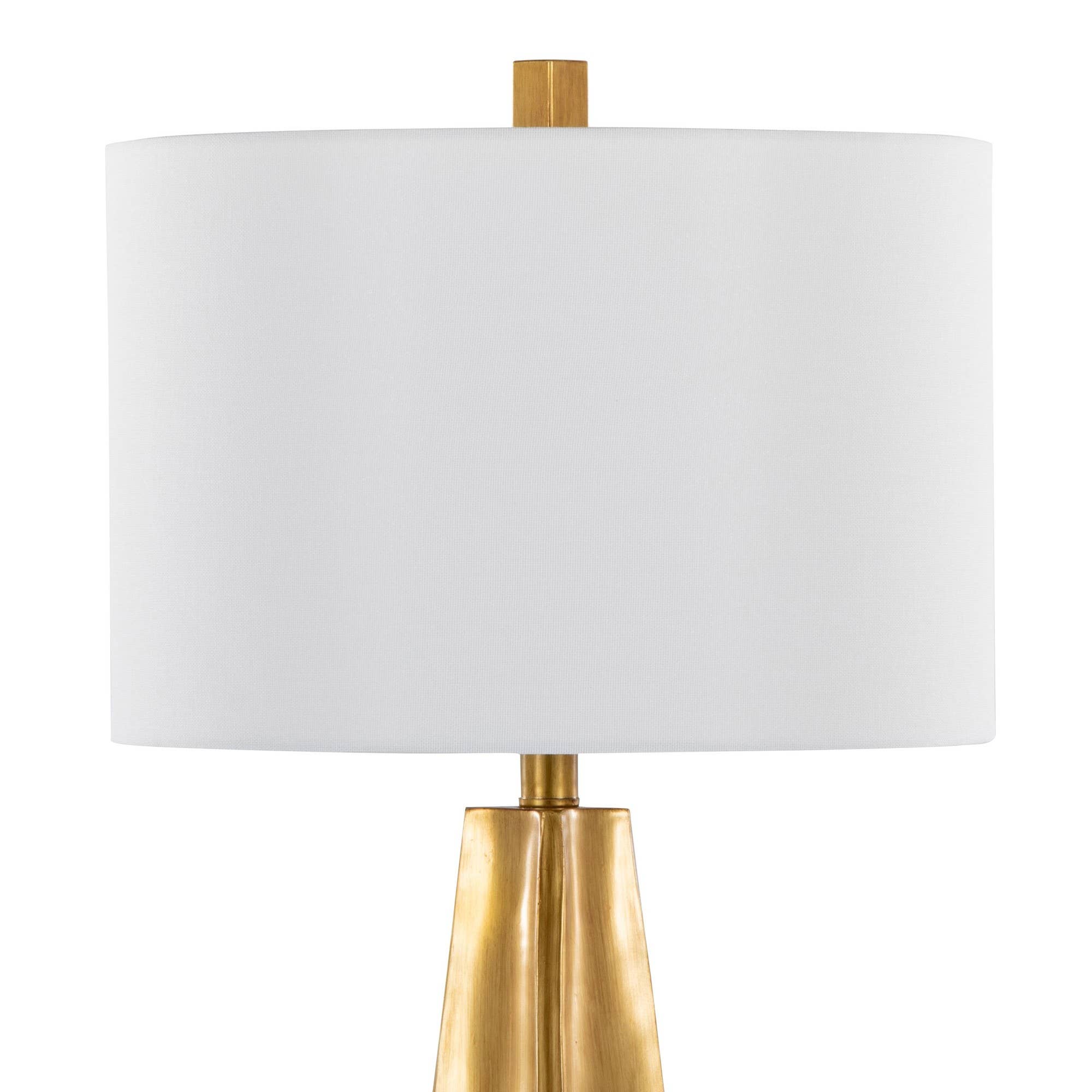 Gold Poyresin White Linen Pompeii 29" Polyresin Table Lamp for wholesale on Faire3