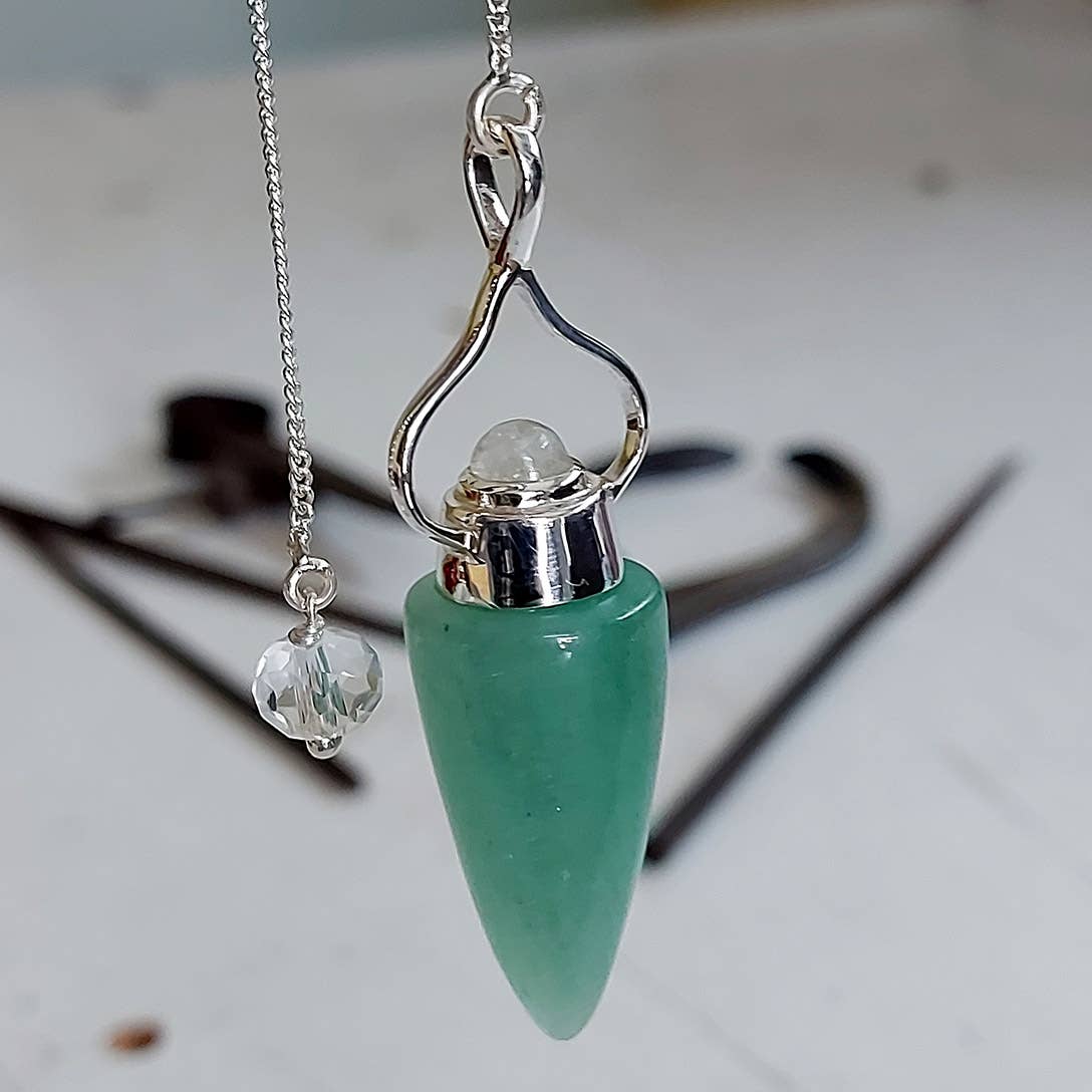Crystal Earth Sterling - Wholesale Pendulum Board - Master Sterling Pendulum - Jade & Moonstone1
