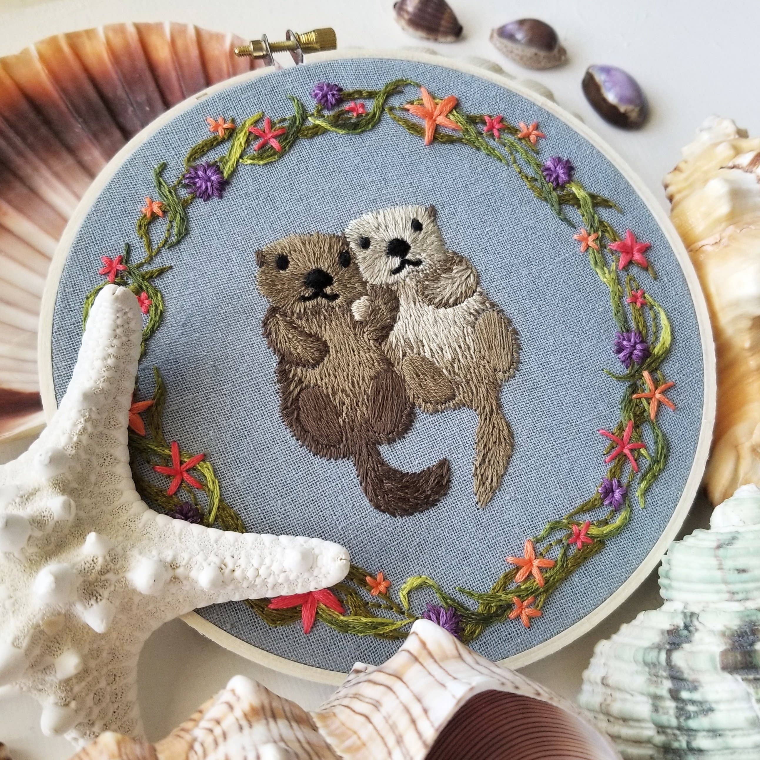 Jessica Long Embroidery - Wholesale Embroidery/Cross Stitch Supplies - Otterly Adorable Embroidery Kit2