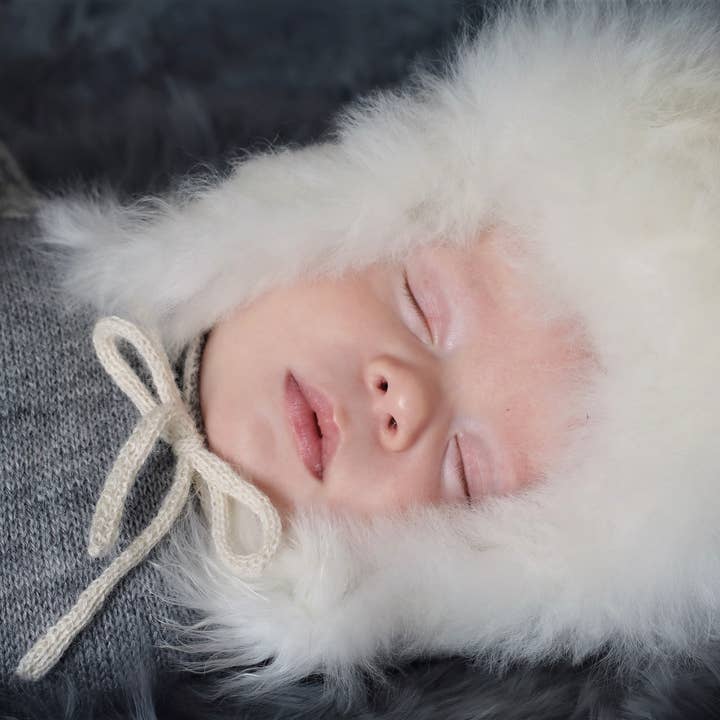 Samantha Holmes Alpaca Clothing and Gifts - Wholesale Trapper/Bomber Hat - Kids - Alpaca Fur Baby Trapper Hat - Made to Order