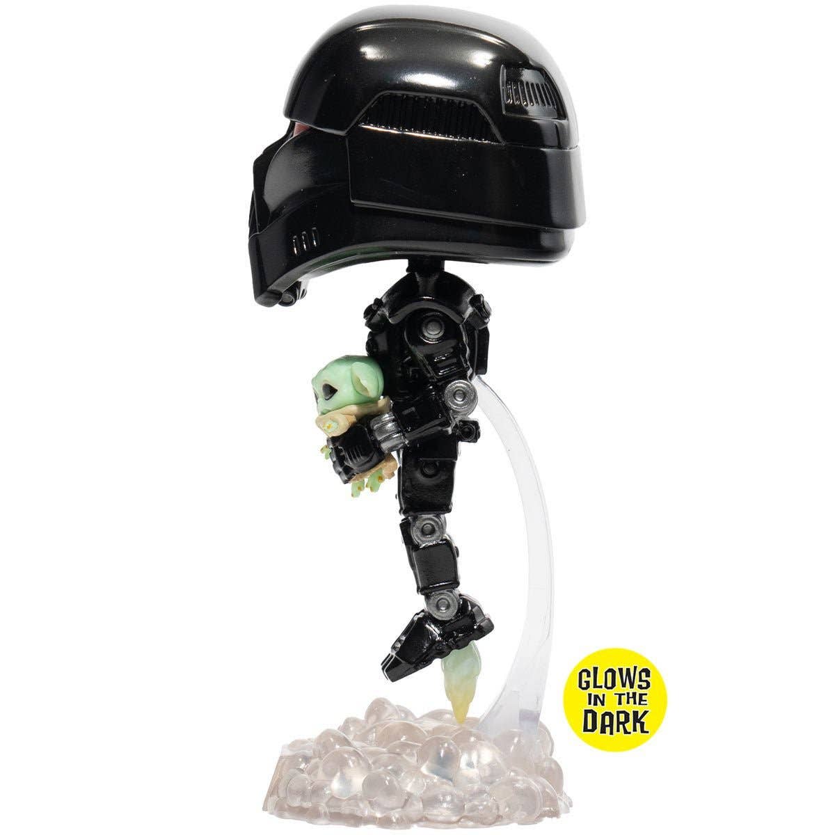 Fundom - Vente Figurine – enfant - Funko Pop! Star Wars : The Mandalorian Dark Trooper avec Grogu Glow-in-the-Dark Figurine en Vinyle Exclusive Entertainment Earth1