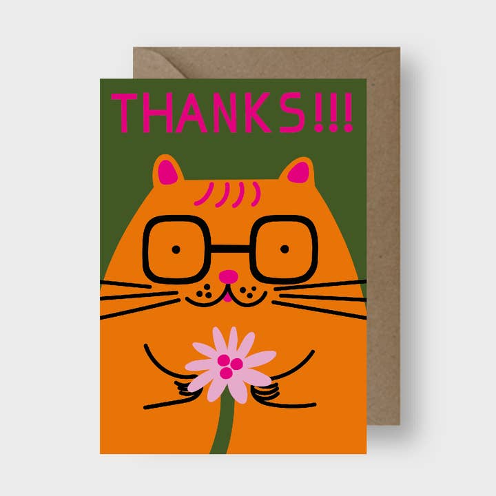 Thank You Cat Card for wholesale by Seekprint