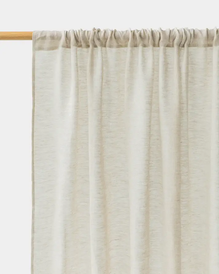 MagicLinen (We handle U.S. import procedures for you) - Wholesale Curtain - Sheer Rod Pocket Linen Curtain Panel in Natural melange4