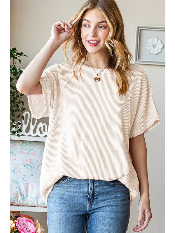 HEIMISH - Wholesale Tunic - Women's - ET7518-10 SOLID URBAN RIBBED TOP