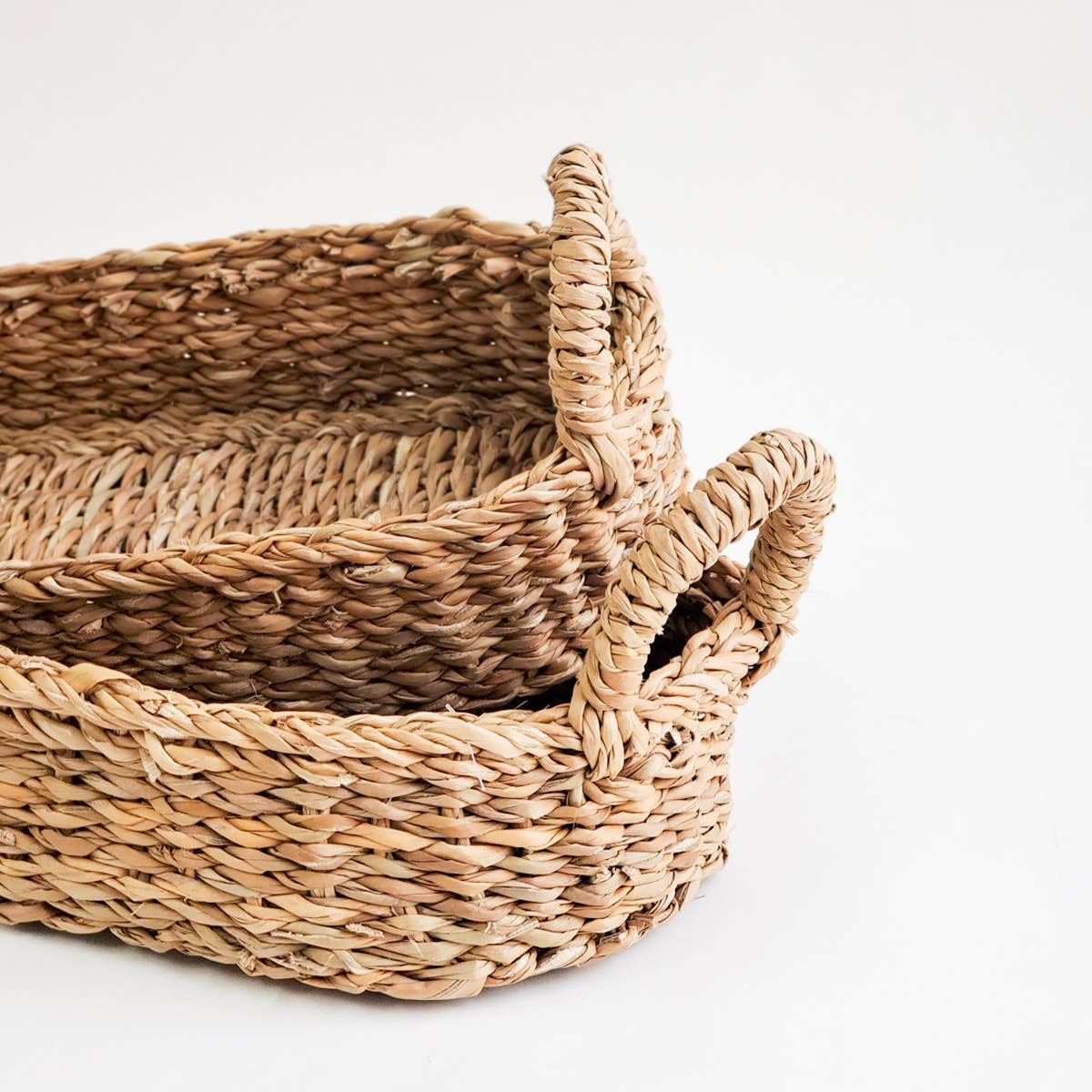 KORISSA - Wholesale Basket - Handwoven Savar Bread Basket with Natural Handle-Set of 22