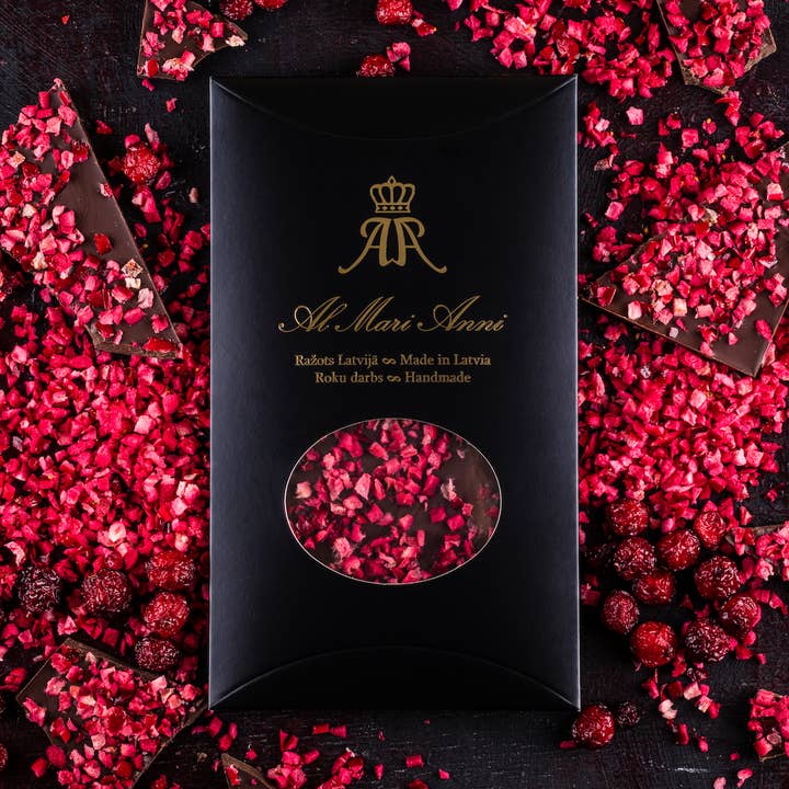 Al Mari Anni cioccolato fondente con mirtilli rossi per la vendita all'ingrosso da parte di Al Mari Anni