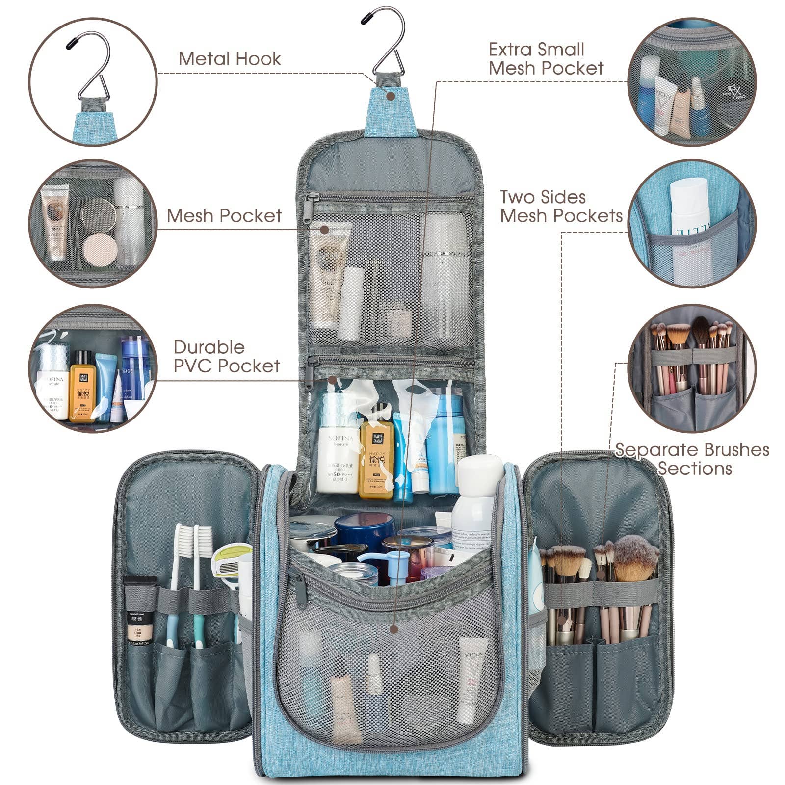 wandf - Wholesale Toiletry bag – women's - NW5126 Travel Toiletry Cosmetic Bag With Handle Women Gift52