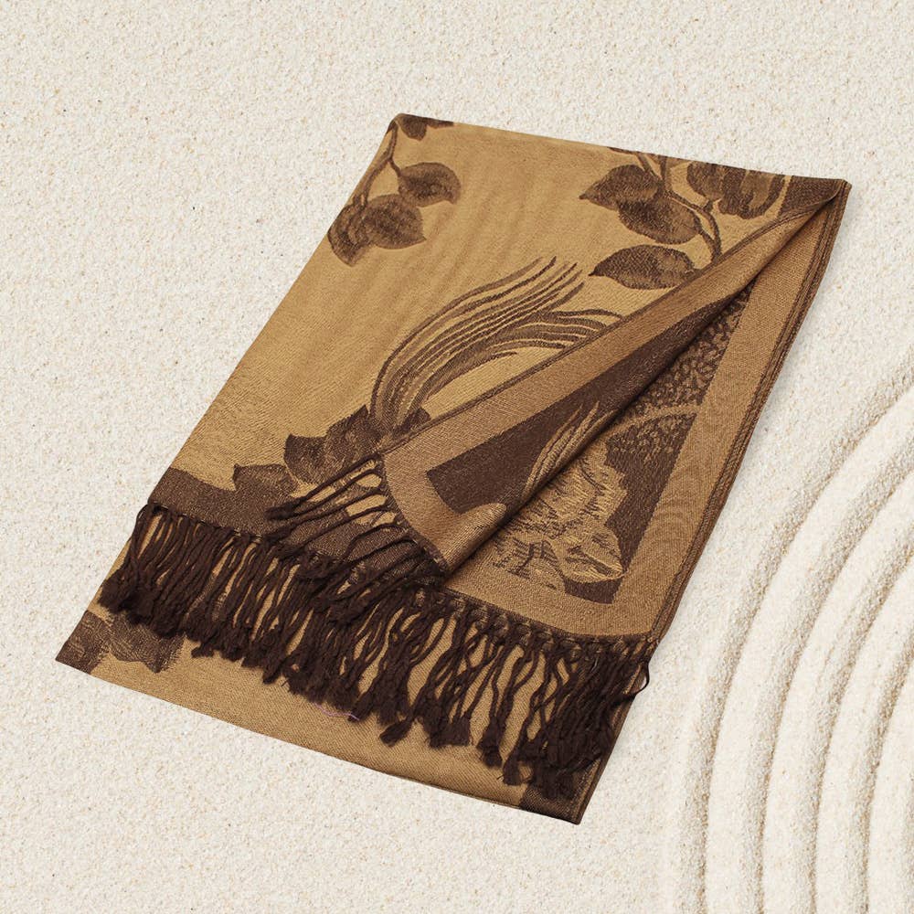 Sensibling Corp. – wholesale Scarf – Women's – Rose Floral Pashmina Reversible Scarf Shawl3