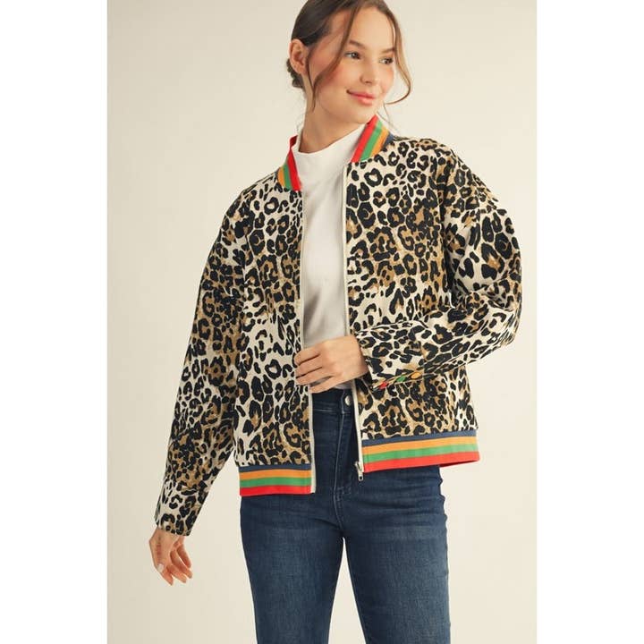 Bomberjacke mit Leopardenmuster für den Großhandel von STYLE USA