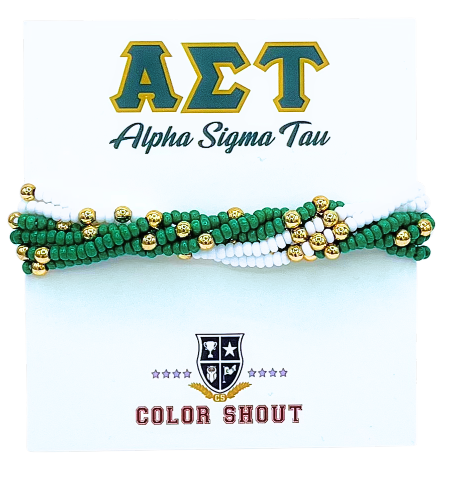 Color Shout - Wholesale Jewelry Set - Sorority Colors Stack: Set of 6 Beaded Stretch Bracelets20