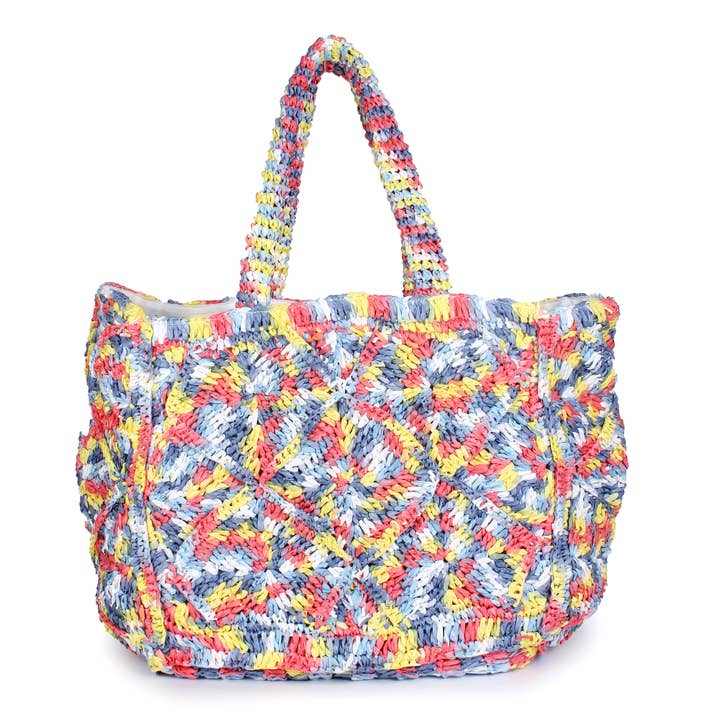 Sac en raphia Mykonos - Multi pour la vente par BohoGene