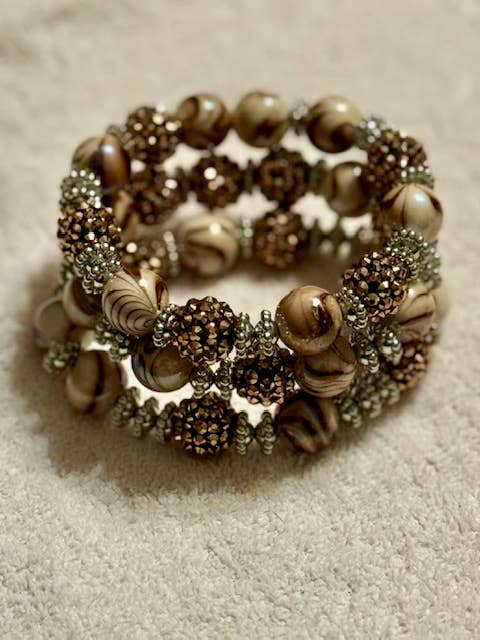 Pulseira Espiral Castanha por atacado de Ida Gee’s Custom Jewelry & Accessories