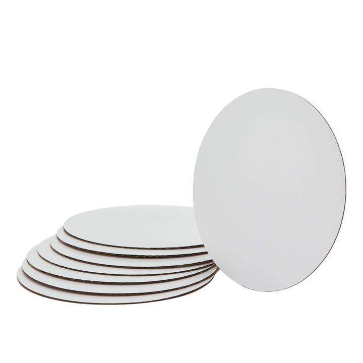 Portofino International Trading, USA - Wholesale Cake Stand - Round Cake Board 10" - Set of 8 - White